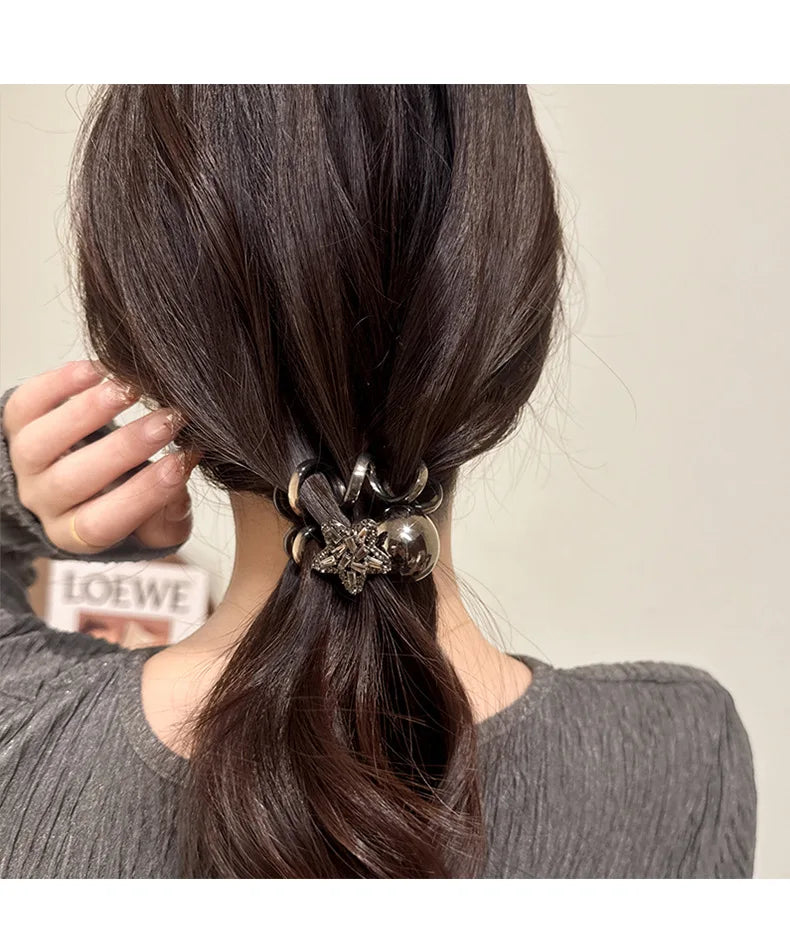 New Telephone Line Elastic Hair Rope Advanced Sense Pearl Hair Rope Hair Loop For Women High Elasticity Head Rope Hair Bands