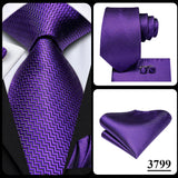 Hi-Tie Purple Lilac Floral Striped Silk Elegant Tie For Men Groom Wedding Men Necktie Pocket Square Cufflink Accessory Wholesale