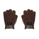 Men Driving Gloves motorcycle locomotive Half Finger Sheepskin Gloves Knitted Leather Male Car gloves guantes de trabajo