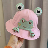 Baby Bucket Hat for Kids Spring Outdoor Boys Girls Sun Hat Summer Cute Frog Toddler Children Fisherman Cap Cotton Panama Bonnet