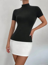 Robe ultra-courte simple pour femme, style élite, pour le travail, les déplacements au bureau, les déplacements, les couleurs contrastées, nouvelle collection printemps-été