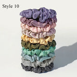 10pcs/pack Solid Color Elastics Hair Ties For Women Thick Hair Soft No Hurt Hair Ponytail Holder Hair Rope Hair Accessories Hot