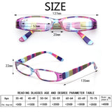 Blue Light Blocking Reading Glasses Spring Hinged Women with Striped Flower Frame Computer Goggle Reader Eyeglasses 0~+4.0
