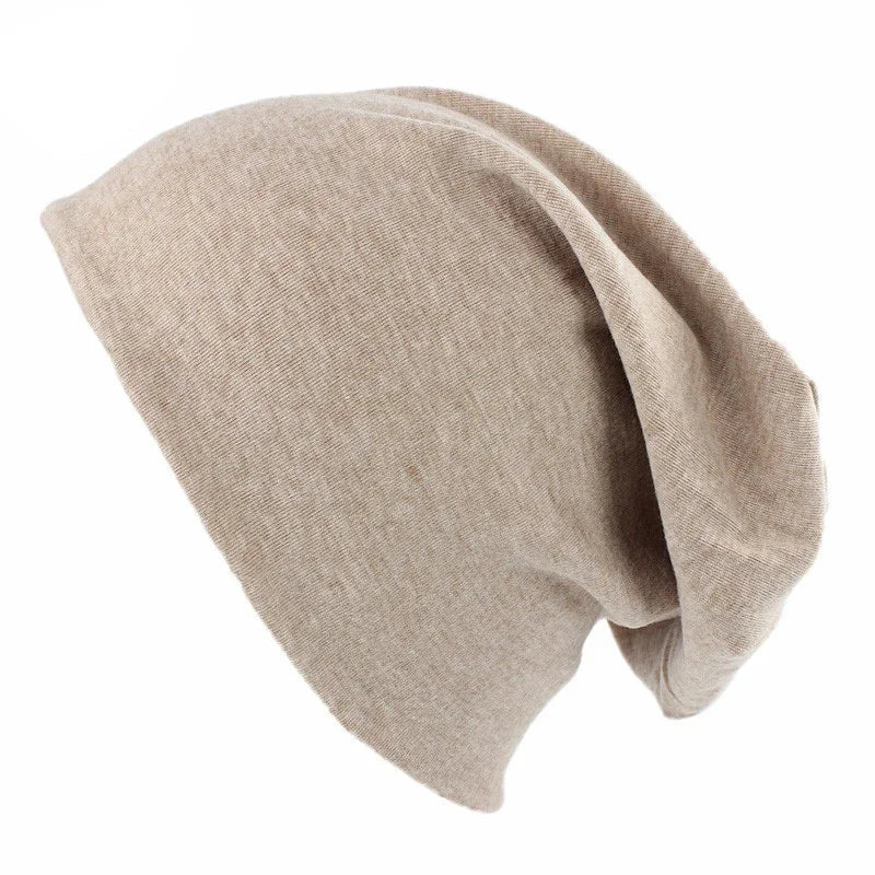 Unisex Men Women Beanie Cotton Night Sleep Cap Bonnet Chemo Hat Headwear Turban Baggy Hair Care Nightcap Pullover Hat Solid Colo