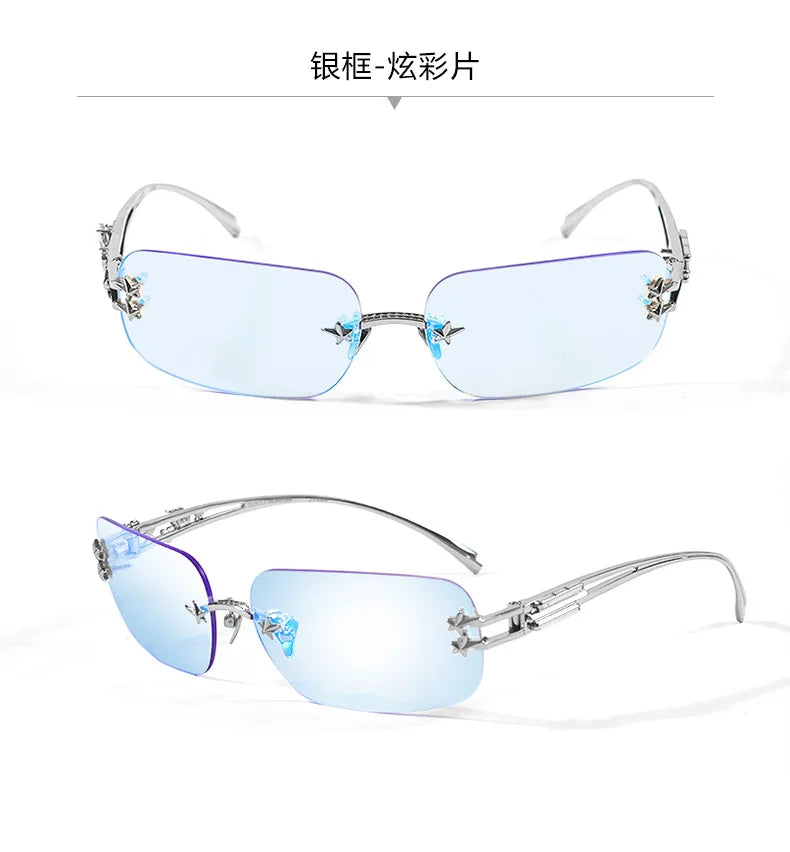 Luxury Brand Designer Fashion GM Titanium Half frame Sunglasses Men Driving Sun Glasses Goggles Shades UV400 Eyewear Glitt