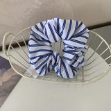 Woman Large Fresh Stripes Elastics Hair Band Versatile Scrunchies Hair Ties Ladies Ponytail Holder Girl Fashion Hair Accessories