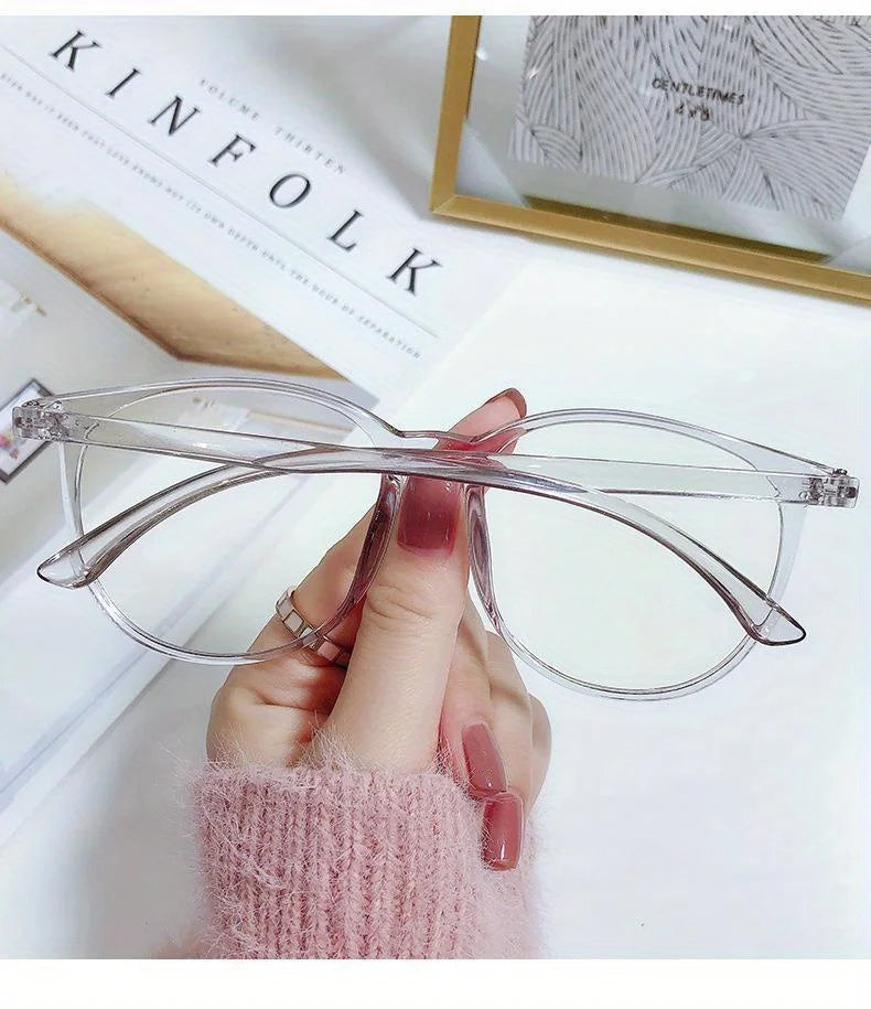 2/3PCS Blue Light Blocking Glasses - Fashion Oversized Frame Glasses Round  Eyeglasses,  Computer Gaming Glasses for Women/Men