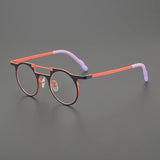 High-quality niche multi-color glasses frame literary fashion retro round ultra-light pure titanium hip hop trend optical glasse