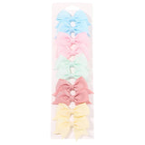 10Pcs/Set New Solid Ribbon Bowknot Hair Clips For Baby Girls Handmade Cute Bows Hairpin Barrettes Headwear Kids Hair Accessories