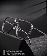 Vintage Titanium Eyeglasses Frame Men Square Myopia Prescription Glasses Women Retro Optical Luxury Brand Glasses Frame Eyewear