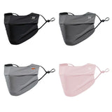 Nylon Face Cover Sun Protection Face Mask Reusable Breathable UV Face Shield Solid Color Washable Ice Silk Face Mask