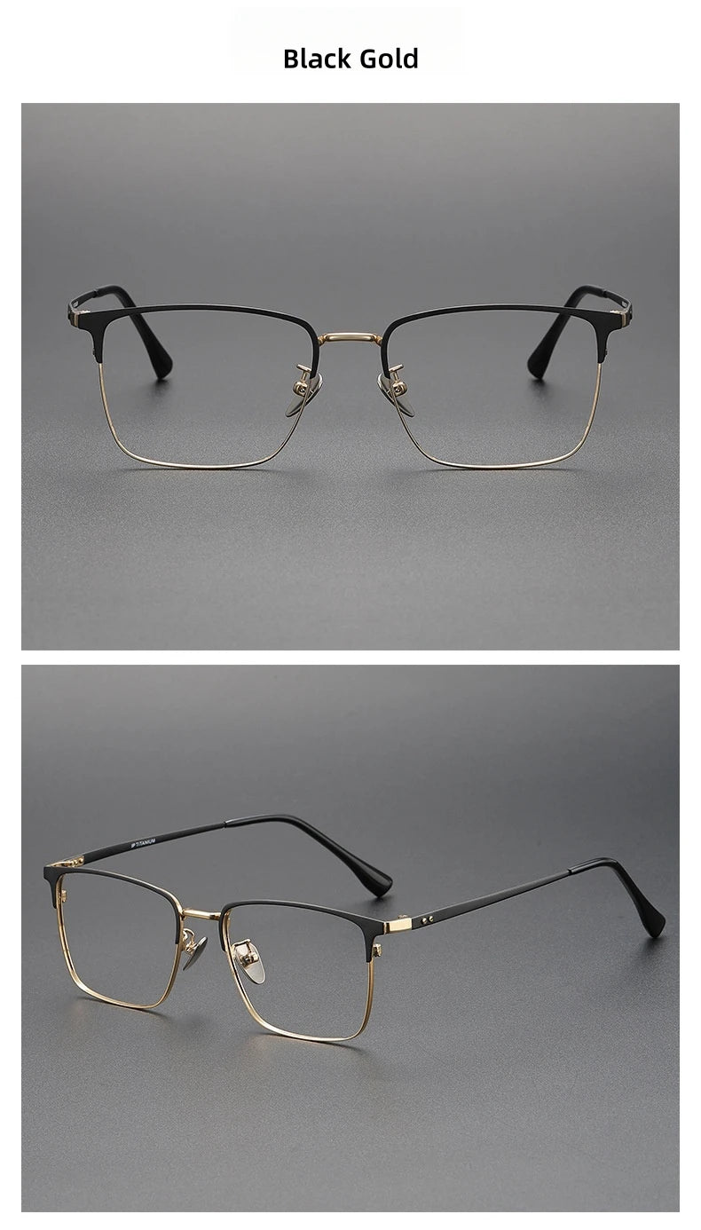 FIRADA Fashion Comfort Glasses Retro Luxury Titanium Square Eyewear Optical Prescription Eyeglasses Frame For Men Women 20363-C