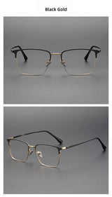 FIRADA Fashion Comfort Glasses Retro Luxury Titanium Square Eyewear Optical Prescription Eyeglasses Frame For Men Women 20363-C