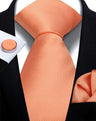 Corbata de marca de moda hecha a mano, sólida, con pañuelo y gemelos, para hombre, corbata, traje, camisa, accesorios de boda, regalos para hombre.