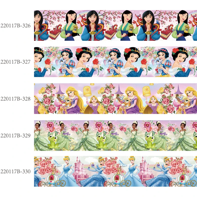 DIY 10yards Disney Princess Ribbons Grosgrain Printed for  Bows Craft Supplies Decoration Handmade Materials