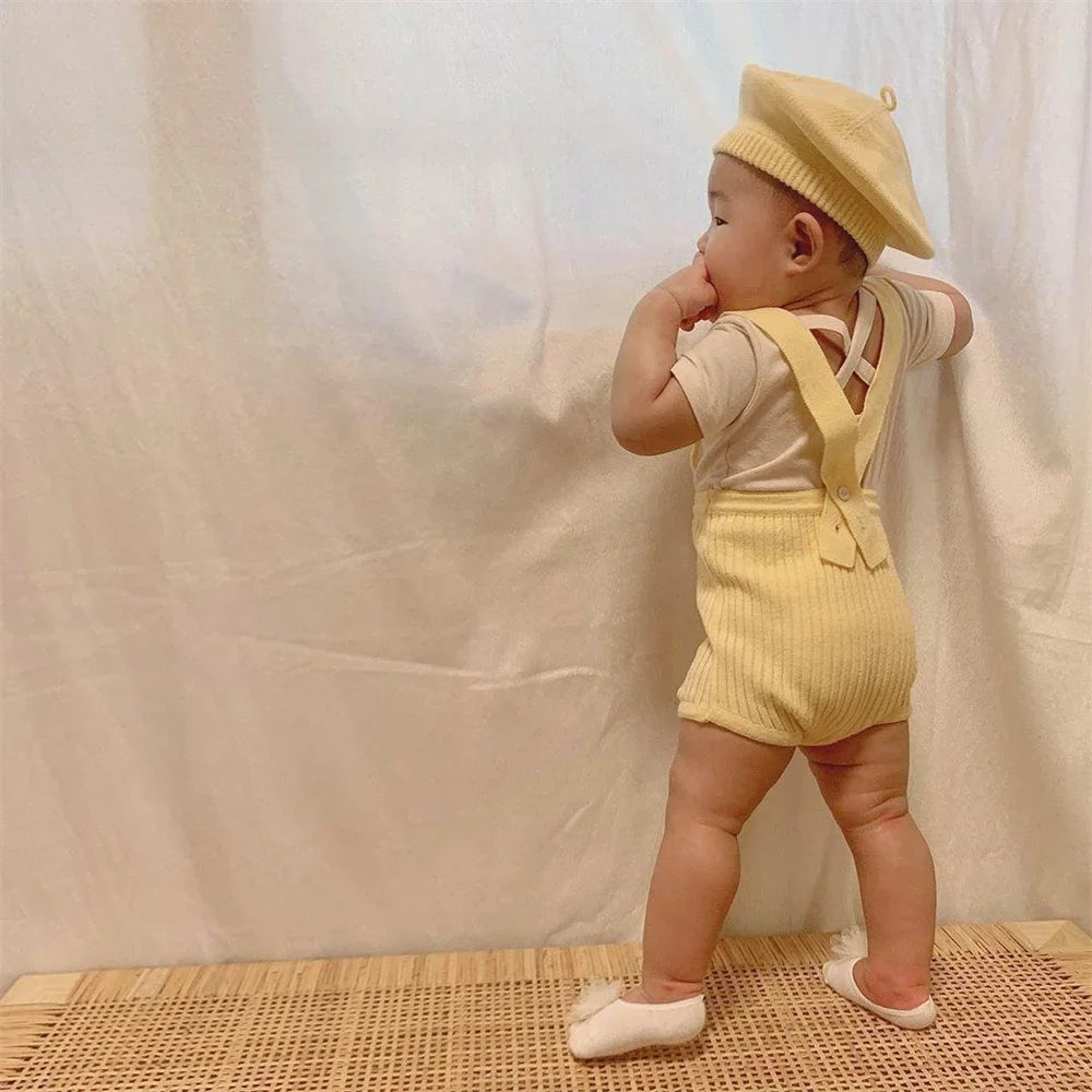 Fashion Cute Baby Knitted Beret Hat Solid Color Children's Warm Hats Autumn Winter Cap For Kids Outdoor Bonnet Accessories Gift