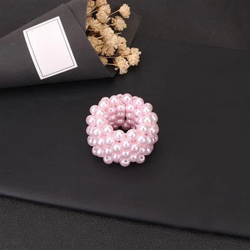 Handmade Pearl Bead Hair Ties Pearl Elastic Hairbands Beautiful Headwear Woman Fashionable Hair Accessories Korean Styling Tools