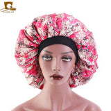 2020 New No. plus-Sized African Printing round Cap Double-Layer Satin Lining Wide Edge Nightcap Chemotherapy Hat