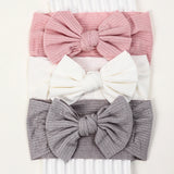 3Pcs/Lot Knit Baby Headband Bow Newborn Elastic Soft Nylon Headbands For Baby Girl Turban Infant Hair Accessories Kids Headwear