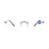 Titanium Reading Glasses Men High Quality Magnifying Presbyopic Eyeglasses Titanium Frames Anti Blue Light Rimless Glasses Men