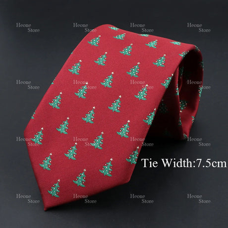 Classic Red Blue Christmas Tie For Men Father Festival Gift Santa Claus Snowman Tree Snowflake Elk Necktie Skinny 7cm Accessory