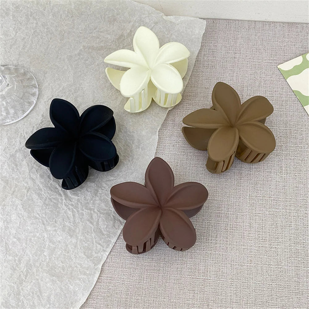 2Pcs Fashion Flower Hair Claws for Women Large Hair Clips Crab Clamps Frosted Ponytail Shark Clip Headdress Hair Accessories