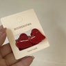 2pcs New Year's Red Festival Mini Hair Clip Retro Red Edge Clip Cute Girl Heart Liu Hai Clip Princess Head Clip Headpiece