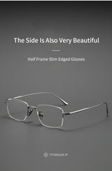 Lzabella New Men's Half Frame Glasses Business Casual Pure Titanium Frame Fashionable And Trendy Prescription Glasses 1906