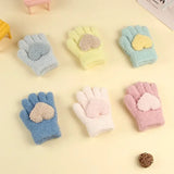 3-9 Years Winter Kids Thickened Knitted Gloves Cartoon Small Dinosaur Warm Plush Children Winter Toddlers Mittens Kids Gloves