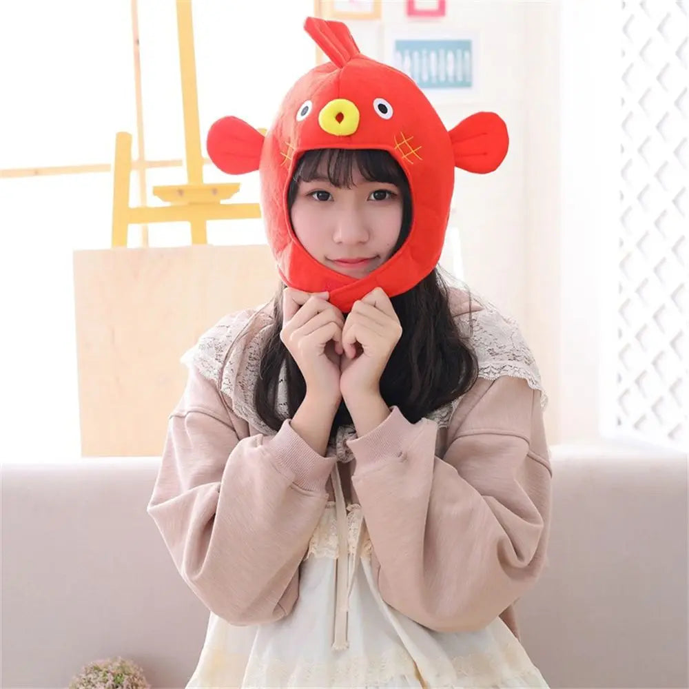 Cute Cosplay Costume Green Headgear Female Beanie Caps Cartoon Winter Autumn Hats Plush Hat Big Frog Eyes Hat Rabbit Bunny Ears