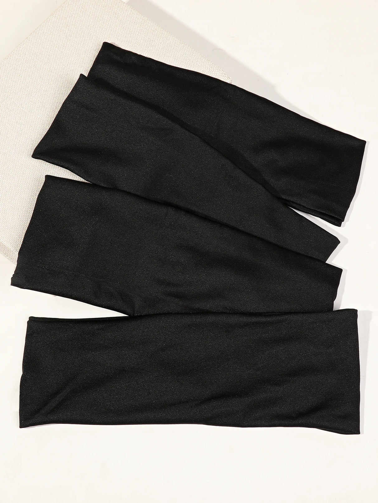 4Pcs Black Twist Knotted HeadBands Boho Stretchy Hair Band Non Slip for Girl Turban Plain Headwrap Yoga Workout Hair Accessories