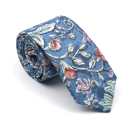 New Men's Floral Neck Ties Casual Cotton Slim Tie Skinny Wedding Party Suit Collar Flower Neckties Gravata Accessories Gift