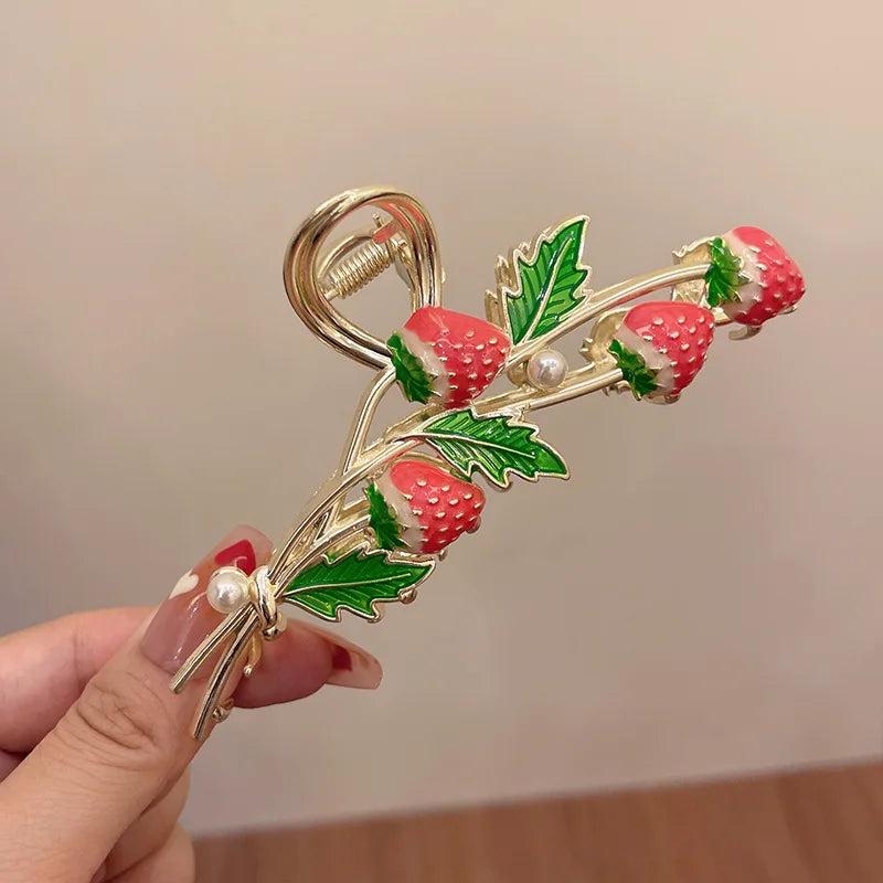New Women Metal Hair Claw Elegant Gold Flowers Hair Clips Barrette Crab Headband Ponytail Clip Headwear hair accessories tiara