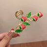 New Women Metal Hair Claw Elegant Gold Flowers Hair Clips Barrette Crab Headband Ponytail Clip Headwear hair accessories tiara