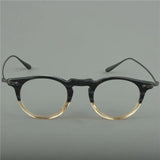 Japanese fashion eyeglass frame with circular frames made of pure titanium for both men and women