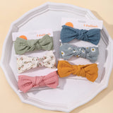3Pcs/set Elastic Soft Headband for Baby Hair Accessories Newborn Bows Headwear Printing Toddler Bandage Ribbon Bowknot Headscarf