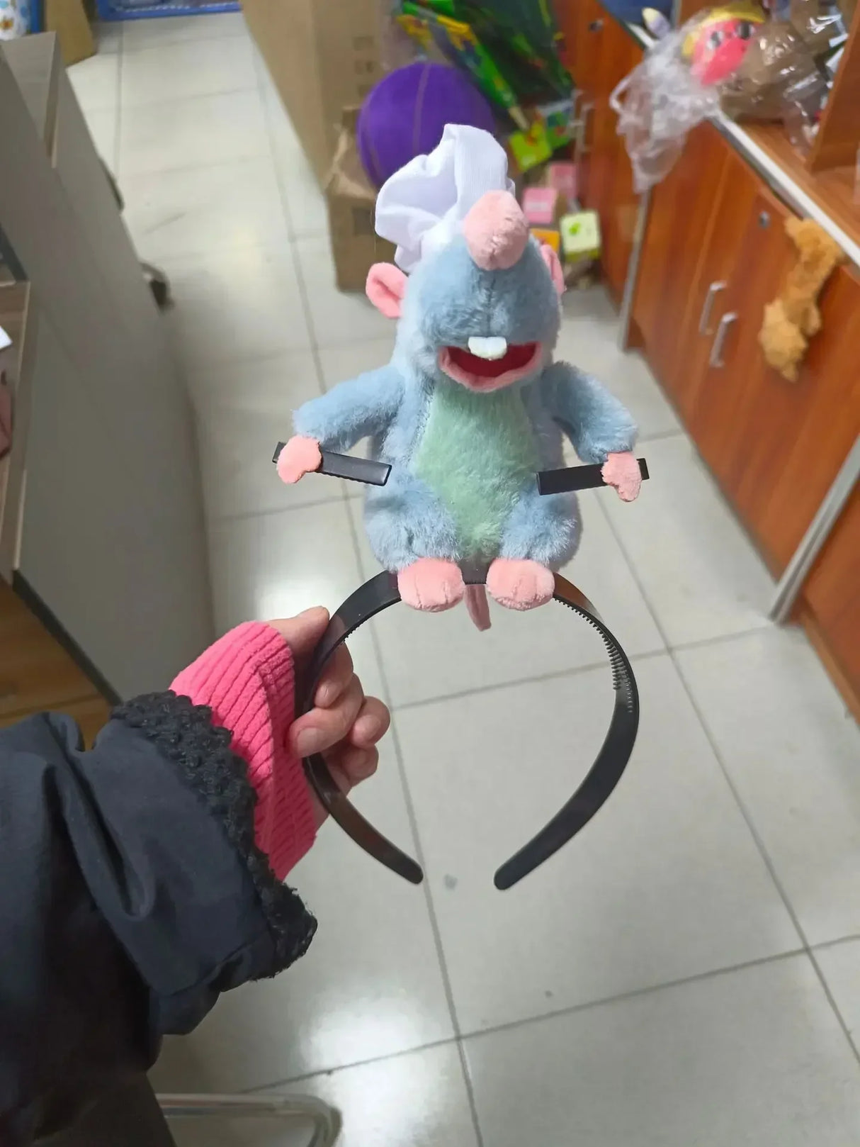 5PCS Headband Cartoon Mouse Hairband New Cartoon Plush Doll Headband French Wide-brim Hairpin Photo Headwear Creative Girl Gift