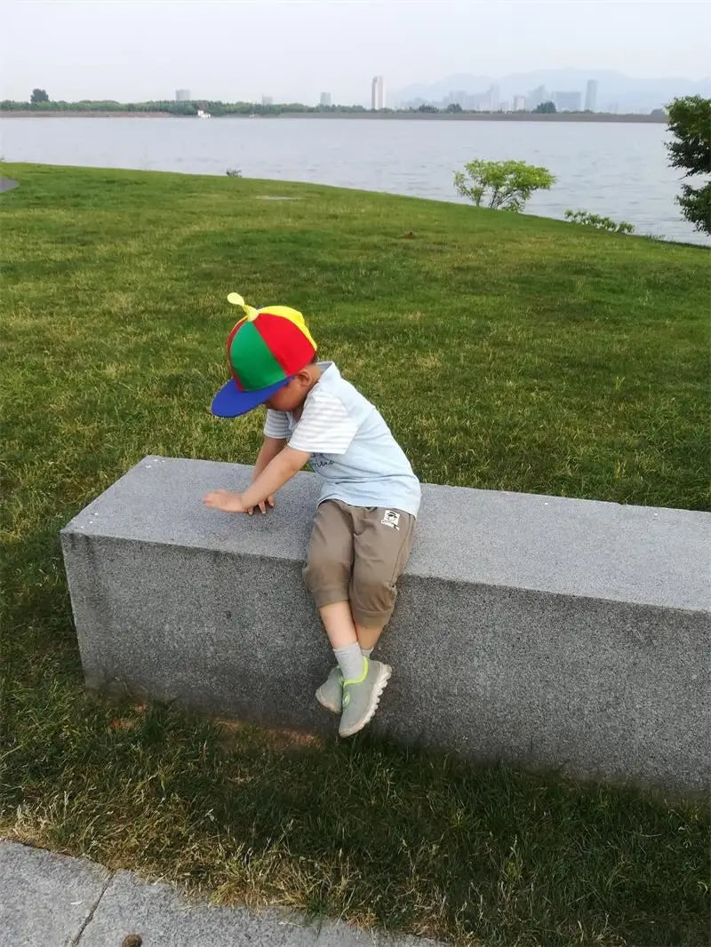 Fashion Colorful Bamboo Dragonfly Patchwork Baseball Cap Adult Kid Helicopter Propeller Funny Cotton Parent-child Snapback Hats