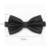 Men Bowtie Fashion Butterfly Party Wedding Bow Tie for Boys Girls Candy Solid Color Bowknot  Accessories black Bowtie
