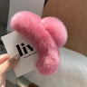 Muweordy New Oversized Faux Fur Big Crab Hair Clip for Girls Rabbit Hair Claw Clips Cute Plush Ponytail Women's Hair Barrettes