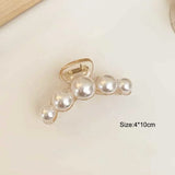 Simulated Pearl Hair Claws for Women Korean Acrylic Hair Clips Girls Large Size Barrette Shark Clip Fashion Hair Accessories