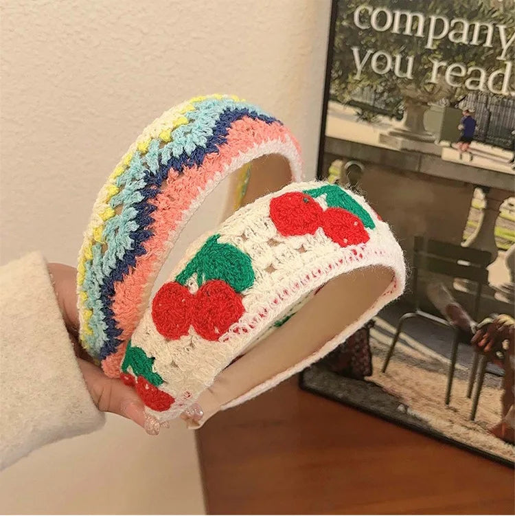 NEW Knitted Headband Bohemian Style Summer Flowers Leisure Style Handmade Head Band Hair Accessories for Women Girls
