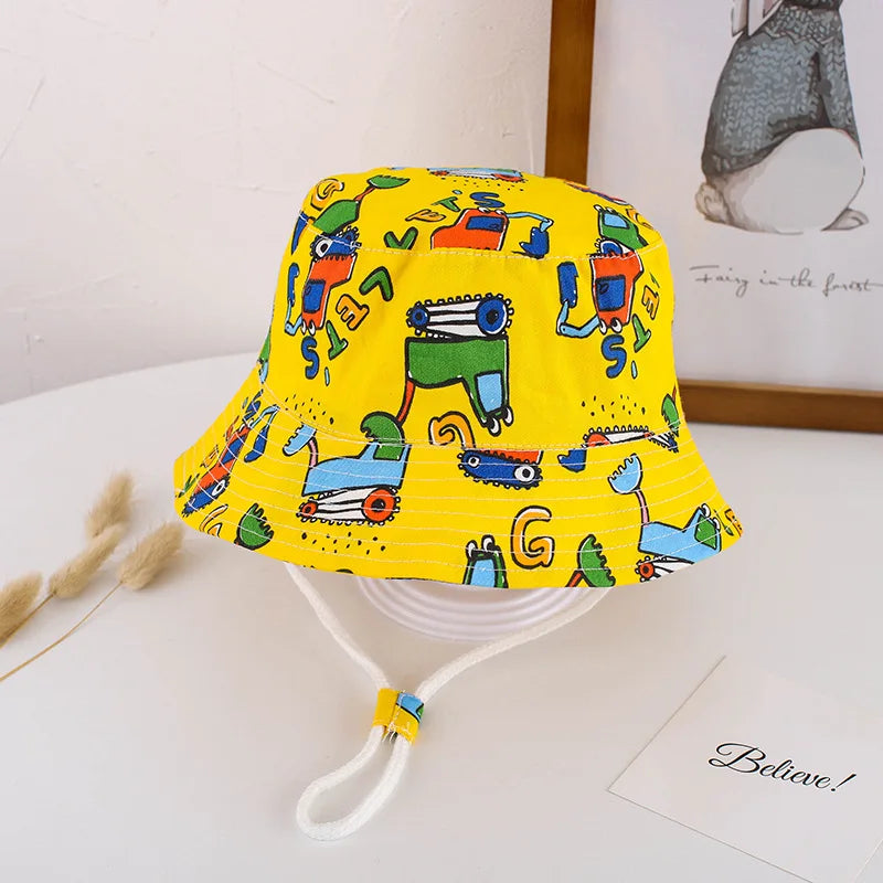 Summer Panama Baby Girls Hat Autumn Cartoon Boys Fisherman Hat Baby Sun Hat Outdoor UV Bucket Hat for Kids Toddler Bonnets