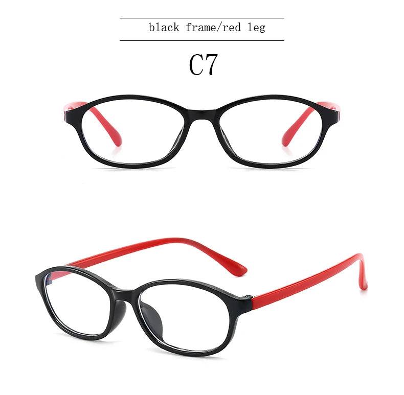 Blue Light Blocking Glasses for Kids Computer Glasses Silicone Frame Clear Lens Girl Boy Video Gaming Children Safety Eyewear