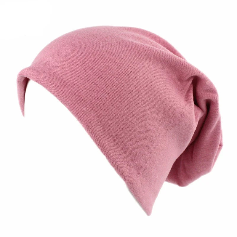 Unisex Men Women Beanie Cotton Night Sleep Cap Bonnet Chemo Hat Headwear Turban Baggy Hair Care Nightcap Pullover Hat Solid Colo