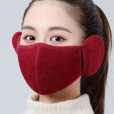 Thickened Winter Windproof Breathable Mask with Anti Freezing Ear Earmuffs Unisex Cold-Proof Warm Mask for Outdoor Sport Cycling