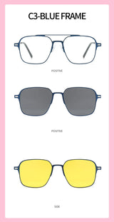Titanium 3 In 1 New Trend Magnet Glasses Frame With Clip On Glasses Polarized Sunglasses For Men Women Optical Computer glasses