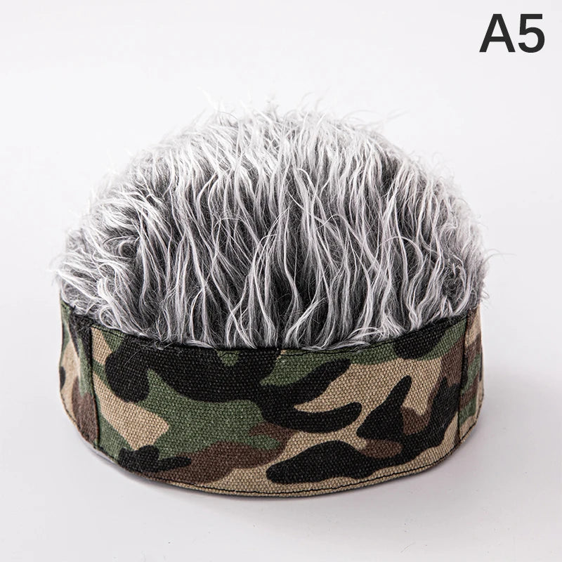 Baseball Cap Men Women Beanie Wig Hat Fun Short Hair Caps Breathable Soft for Party Toupee Hats Outdoor