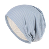 Unisex Men Women Beanie Cotton Night Sleep Cap Bonnet Chemo Hat Headwear Turban Baggy Hair Care Nightcap Pullover Hat Solid Colo