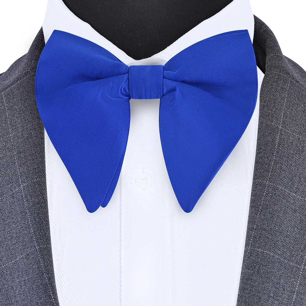 Classic Silk Solid Green Red Black Big Bow Tie for Man Fashion Bowknot Party Business Office Wedding Gift Accessories